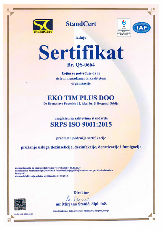 standcert-iso9001 ISO 9001 Eko Tim Plus DOO